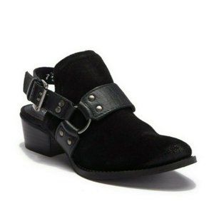 Splendid Black Suede Harness Mule Booties